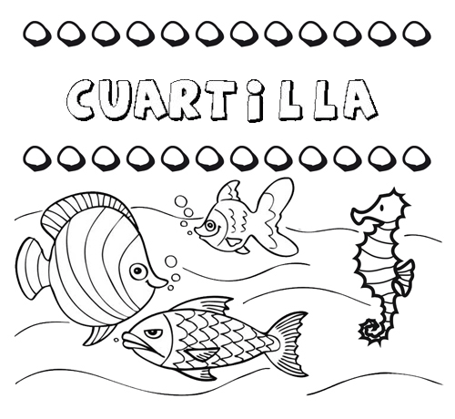 Dibujos de los nombres. Nombre Cuartilla para pintar, colorear e imprimir