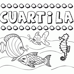 Dibujos de los nombres. Nombre Cuartila para pintar, colorear e imprimir