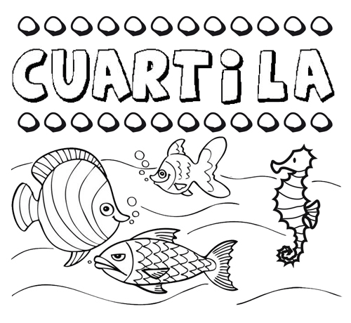 Dibujos de los nombres. Nombre Cuartila para pintar, colorear e imprimir