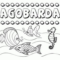 Dibujos de los nombres. Nombre Agobarda para pintar, colorear e imprimir