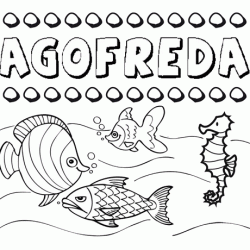 Dibujos de los nombres. Nombre Agofreda para pintar, colorear e imprimir