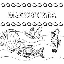 Dibujos de los nombres. Nombre Dagoberta para pintar, colorear e imprimir