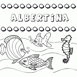 Dibujos de los nombres. Nombre Albertina para pintar, colorear e imprimir