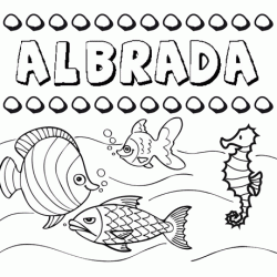 Dibujos de los nombres. Nombre Albrada para pintar, colorear e imprimir