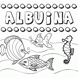 Dibujos de los nombres. Nombre Albuina para pintar, colorear e imprimir