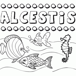 Dibujos de los nombres. Nombre Alcestis para pintar, colorear e imprimir