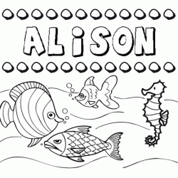 Dibujos de los nombres. Nombre Alison para pintar, colorear e imprimir