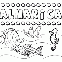 Dibujos de los nombres. Nombre Almárica para pintar, colorear e imprimir