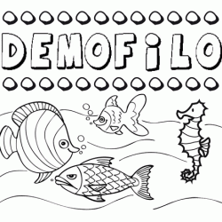 Dibujos de los nombres. Nombre Demófilo para pintar, colorear e imprimir