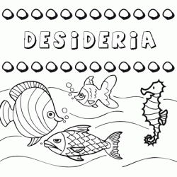 Dibujos de los nombres. Nombre Desideria para pintar, colorear e imprimir