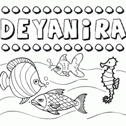 Dibujos de los nombres. Nombre Deyanira para pintar, colorear e imprimir