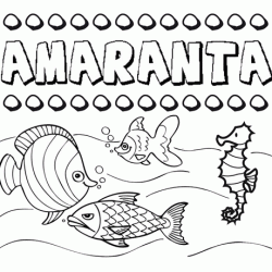 Dibujos de los nombres. Nombre Amaranta para pintar, colorear e imprimir