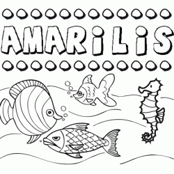 Dibujos de los nombres. Nombre Amarilis para pintar, colorear e imprimir