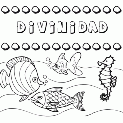 Dibujos de los nombres. Nombre Divinidad para pintar, colorear e imprimir