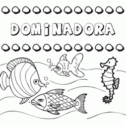 Dibujos de los nombres. Nombre Dominadora para pintar, colorear e imprimir