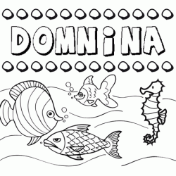 Dibujos de los nombres. Nombre Domnina para pintar, colorear e imprimir