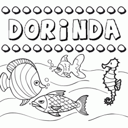 Dibujos de los nombres. Nombre Dorinda para pintar, colorear e imprimir
