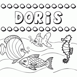 Dibujos de los nombres. Nombre Doris para pintar, colorear e imprimir