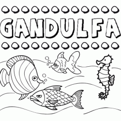 Dibujos de los nombres. Nombre Gandulfa para pintar, colorear e imprimir