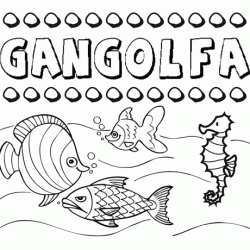Dibujos de los nombres. Nombre Gangolfa para pintar, colorear e imprimir