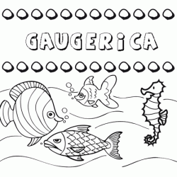 Dibujos de los nombres. Nombre Gaugerica para pintar, colorear e imprimir