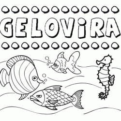 Dibujos de los nombres. Nombre Gelovira para pintar, colorear e imprimir