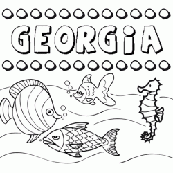 Dibujos de los nombres. Nombre Georgia para pintar, colorear e imprimir