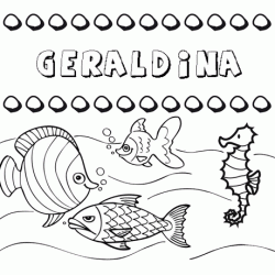 Dibujos de los nombres. Nombre Geraldina para pintar, colorear e imprimir