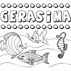 Dibujos de los nombres. Nombre Gerásima para pintar, colorear e imprimir
