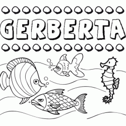 Dibujos de los nombres. Nombre Gerberta para pintar, colorear e imprimir