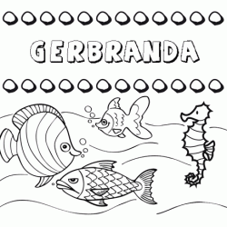 Dibujos de los nombres. Nombre Gerbranda para pintar, colorear e imprimir