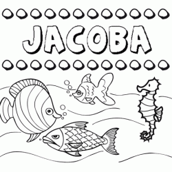 Dibujos de los nombres. Nombre Jacoba para pintar, colorear e imprimir