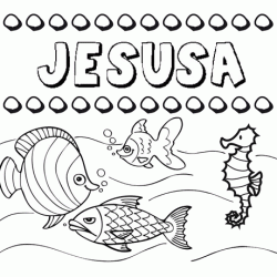 Dibujos de los nombres. Nombre Jesusa para pintar, colorear e imprimir