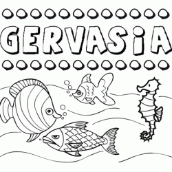 Dibujos de los nombres. Nombre Gervasia para pintar, colorear e imprimir