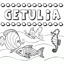 Dibujos de los nombres. Nombre Getulia para pintar, colorear e imprimir