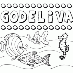 Dibujos de los nombres. Nombre Godeliva para pintar, colorear e imprimir