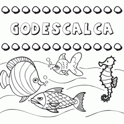 Dibujos de los nombres. Nombre Godescalca para pintar, colorear e imprimir