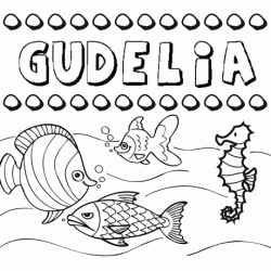 Dibujos de los nombres. Nombre Gudelia para pintar, colorear e imprimir