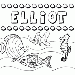 Dibujos de los nombres. Nombre Elliot para pintar, colorear e imprimir