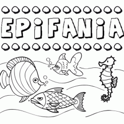 Dibujos de los nombres. Nombre Epifania para pintar, colorear e imprimir