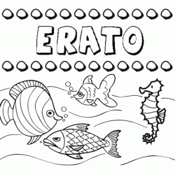 Dibujos de los nombres. Nombre Erato para pintar, colorear e imprimir