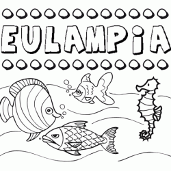 Dibujos de los nombres. Nombre Eulampia para pintar, colorear e imprimir