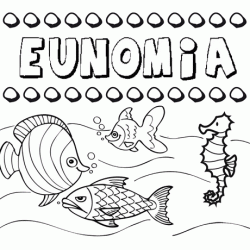 Dibujos de los nombres. Nombre Eunomia para pintar, colorear e imprimir