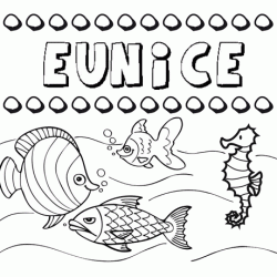 Dibujos de los nombres. Nombre Eunice para pintar, colorear e imprimir