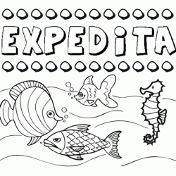 Dibujos de los nombres. Nombre Expedita para pintar, colorear e imprimir