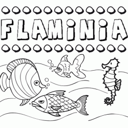Dibujos de los nombres. Nombre Flaminia para pintar, colorear e imprimir