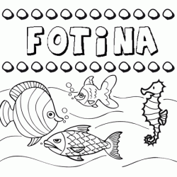 Dibujos de los nombres. Nombre Fotina para pintar, colorear e imprimir