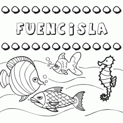 Dibujos de los nombres. Nombre Fuencisla para pintar, colorear e imprimir