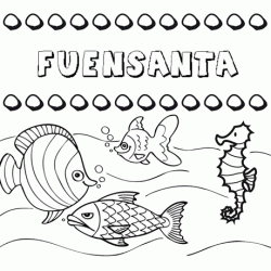 Dibujos de los nombres. Nombre Fuensanta para pintar, colorear e imprimir