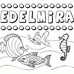 Dibujos de los nombres. Nombre Edelmira para pintar, colorear e imprimir